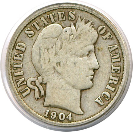 image for: 1904-S 10c  PCGS F12
