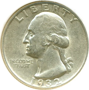 image for: 1932 25c FS-25-1932-101; DDO DGS AU53 (Cleaned)