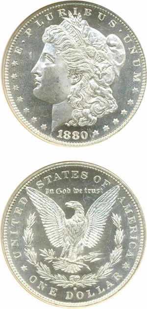 image for: Top 100 VAM: 1880/79-O $1 VAM-4 Micro O NGC MS64 DMPL