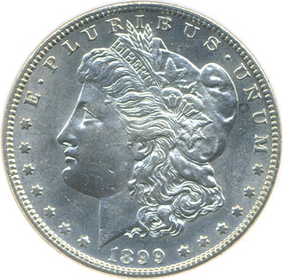 image for: Top 100 VAM: 1899-S $1 VAM 7  Doubled Date DGS AU58  (Lightly Cleaned)