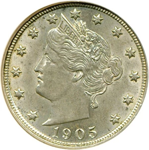 image for: 1905 5c DGS AU58 (Lightly Cleaned)