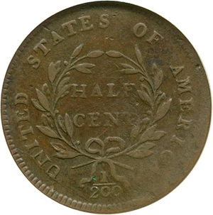 image for: 1797 1/2c Plain Edge NGC VF35 BN