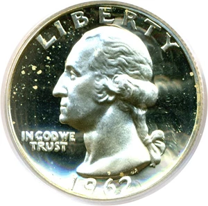 image for: 1962 25c PCGS Proof 68 Cameo