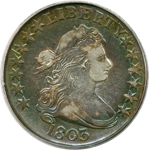 image for: 1803 50c PCGS XF40 * Color *