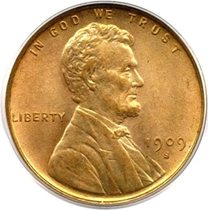 image for: 1909-S VDB 1c PCGS MS65 RD