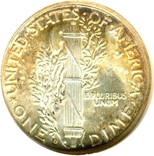image for: 1931-D 10c Doubled Die Obverse DGS MS65 (Counting Wheel Damage Reverse)