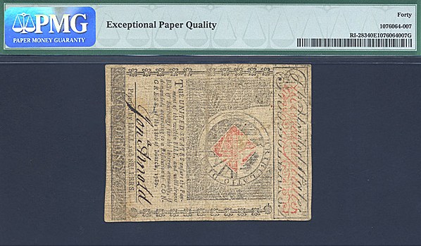 image for: Rh. Island: Fr.RI283 1780 $2 2-Jul PMG XF40 EPQ  [1588]