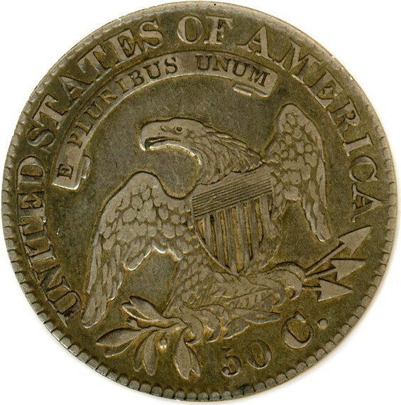 image for: 1828 50c Square 2, Large 8 DGS VF35