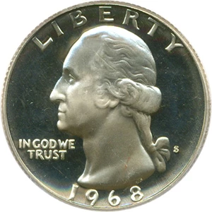 image for: 1968-S 25c PCGS Proof 66 DCameo