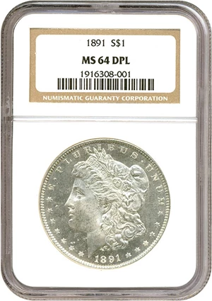 image for: 1891 $1 NGC MS64 DMPL