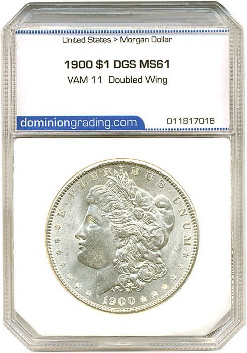 image for: Top 100 VAM: 1900 $1 VAM 11  Doubled Wing DGS MS61 