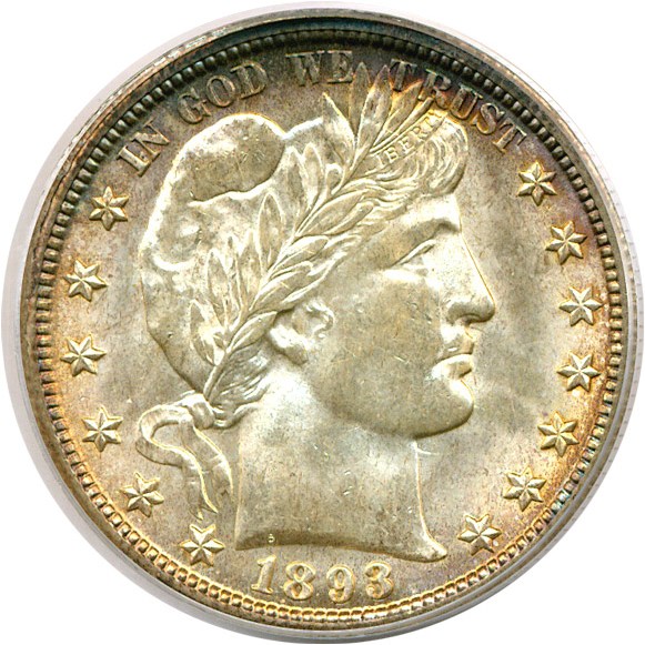 image for: 1893-O 50c  PCGS/CAC MS64 ex: Shireman * Color *