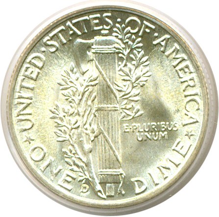 image for: 1944-D 10c  PCGS MS66 