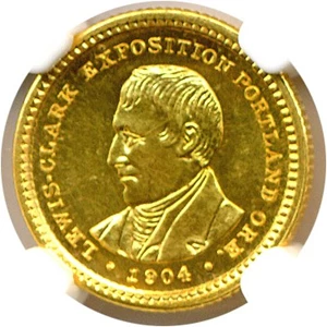 image for: 1904 G$1 Lewis & Clark NGC MS62