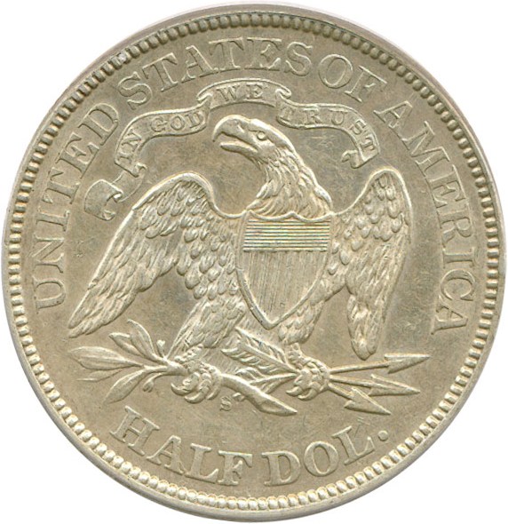 image for: 1873-S 50c Arrows PCGS AU50 