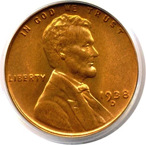 image for: 1938-D 1c PCGS MS67 RD