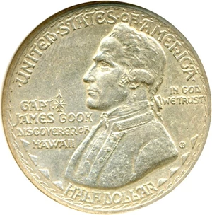 image for: 1928 50c Hawaiian ANACS MS60 Details (Cleaned)