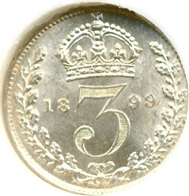 image for: Great Britain: 1899 3D DGS MS63  (Obverse Lamination)