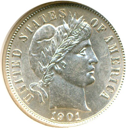 image for: 1901-S 10c  NGC AU58