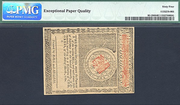 image for: Rh. Island: Fr.RI286 1780 $5 2-Jul PMG Choice CU64  [691] Remainder