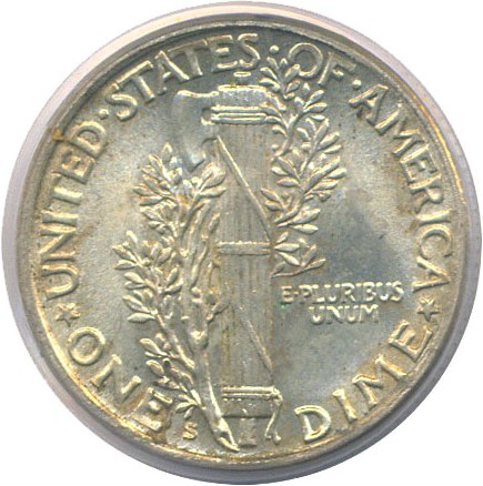 image for: 1927-S 10c  PCGS MS64