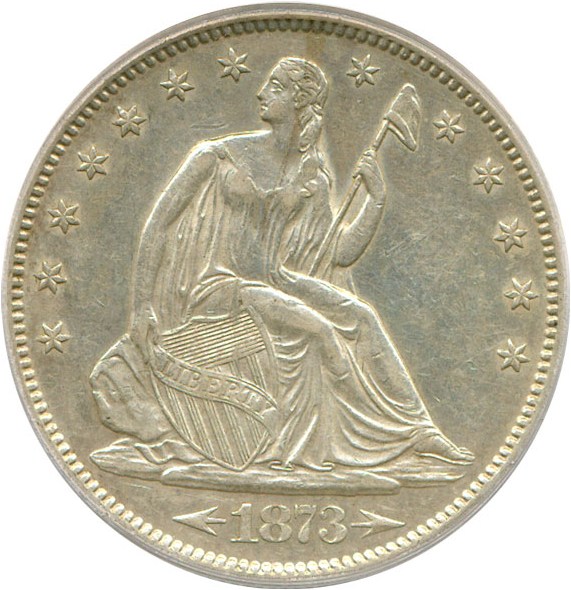 image for: 1873-S 50c Arrows PCGS AU50 