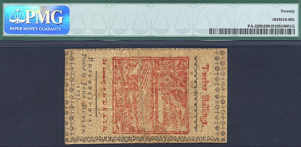 image for: Pennsylvania: Fr.PA220b 1777 12s 10-Apr PCGS VF20  [27335]