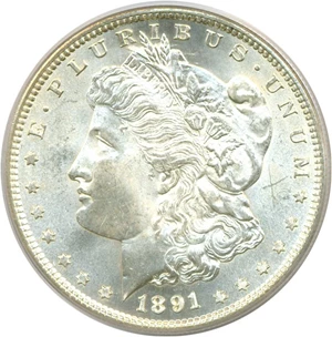image for: 1891-S $1 PCGS MS65