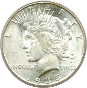image for: 1935-S $1 PCGS MS65