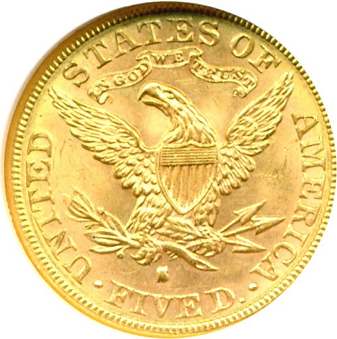 image for: 1884-S $5  NGC MS63 