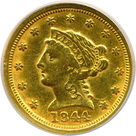 image for: 1844-D $2 1/2  NCS AU Details (Improperly Cleaned) 
