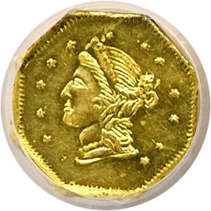 image for: Cal Gold: 1869 $1 NGC MS61PL (BG-1106) Ex: Stecher Collection