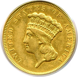 image for: 1857 $3 PCGS AU53