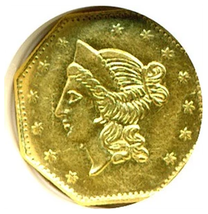image for: Cal Gold: 1853 $1 NGC AU58 (BG-530)
