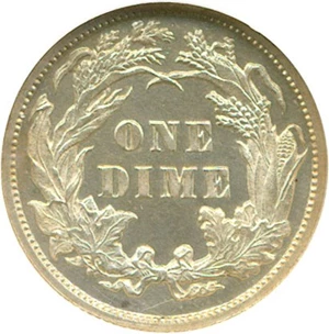 image for: 1891 10c NGC Proof 66 Cameo