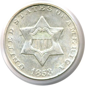 image for: 1853 3cS PCGS MS61