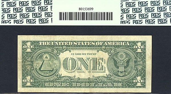 image for: Fr.1908H 1974 $1  PCGS VF20  [H47159939A] *Error -  Misaligned Overprint*