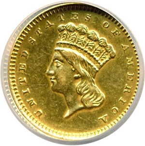 image for: 1860-S G$1 NCS AU Details (Improperly Cleaned)