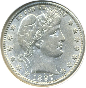 image for: 1897-O 25c DGS AU53 (Lightly Cleaned, Lightly Scratched)