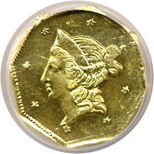 image for: Cal Gold: 1853 $1 NGC AU58 (BG-519) 