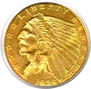 image for: 1929 $2 1/2 PCGS MS63