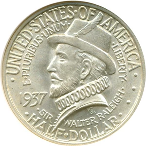 image for: 1937 50c Roanoke NGC MS65