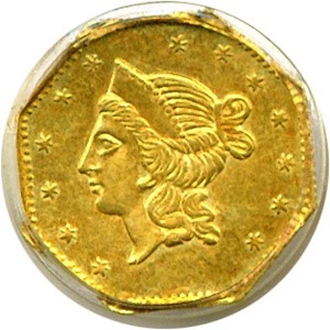 image for: Cal Gold: 1853 $1 PCGS AU58 (BG-530)