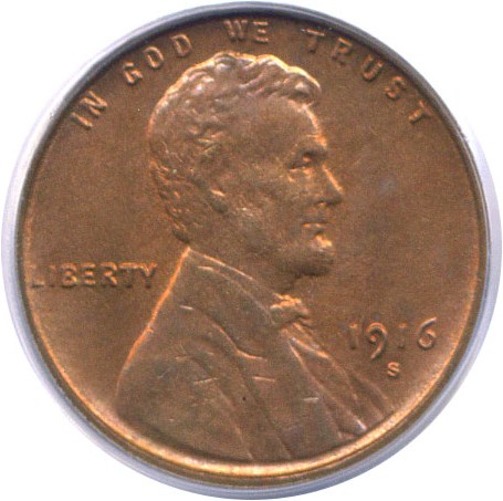 image for: 1916-S 1c  PCGS MS64 RB