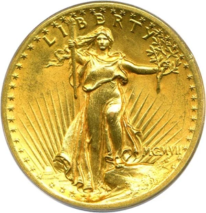 image for: 1907 $20 High Relief - Flat Edge PCGS MS63