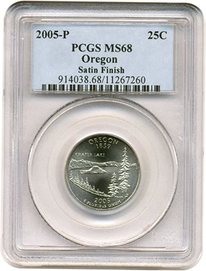 image for: 2005-P 25c Oregon - Satin Finish PCGS MS68