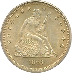 image for: 1863 25c PCGS MS64