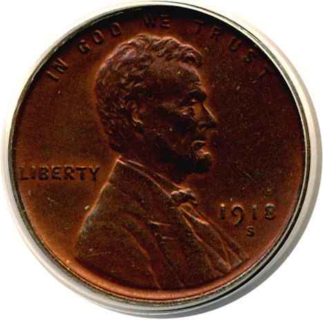 image for: 1918-S 1c  ANACS AU55 Details (Cleaned)