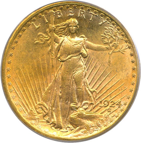 image for: 1924-D $20  PCGS MS64 