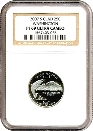 image for: 2007-S 25c Washington NGC Proof 69 UCameo